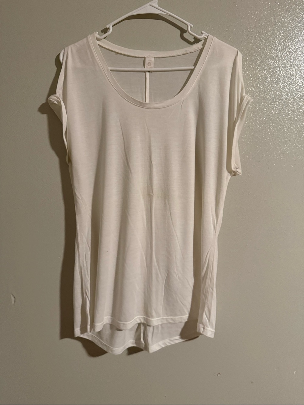 Balance Collection Cream Scoop Neck Short Sleeve Top